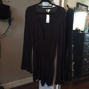 Black bell sleeve romper